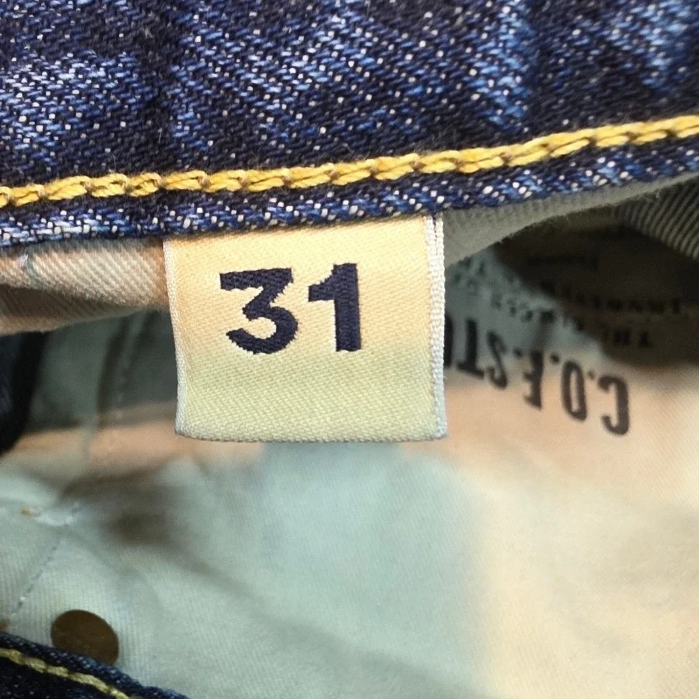 C.O.F. Studio Mens 31 M2 Kuroki Mill Japan Selvedge Raw Denim Straight Jeans